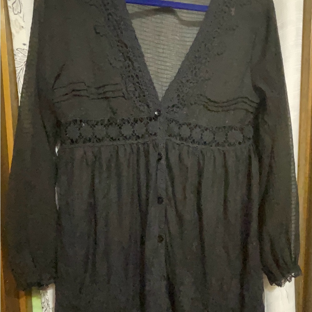 Elegant Black Lace Women's Dress/coverup